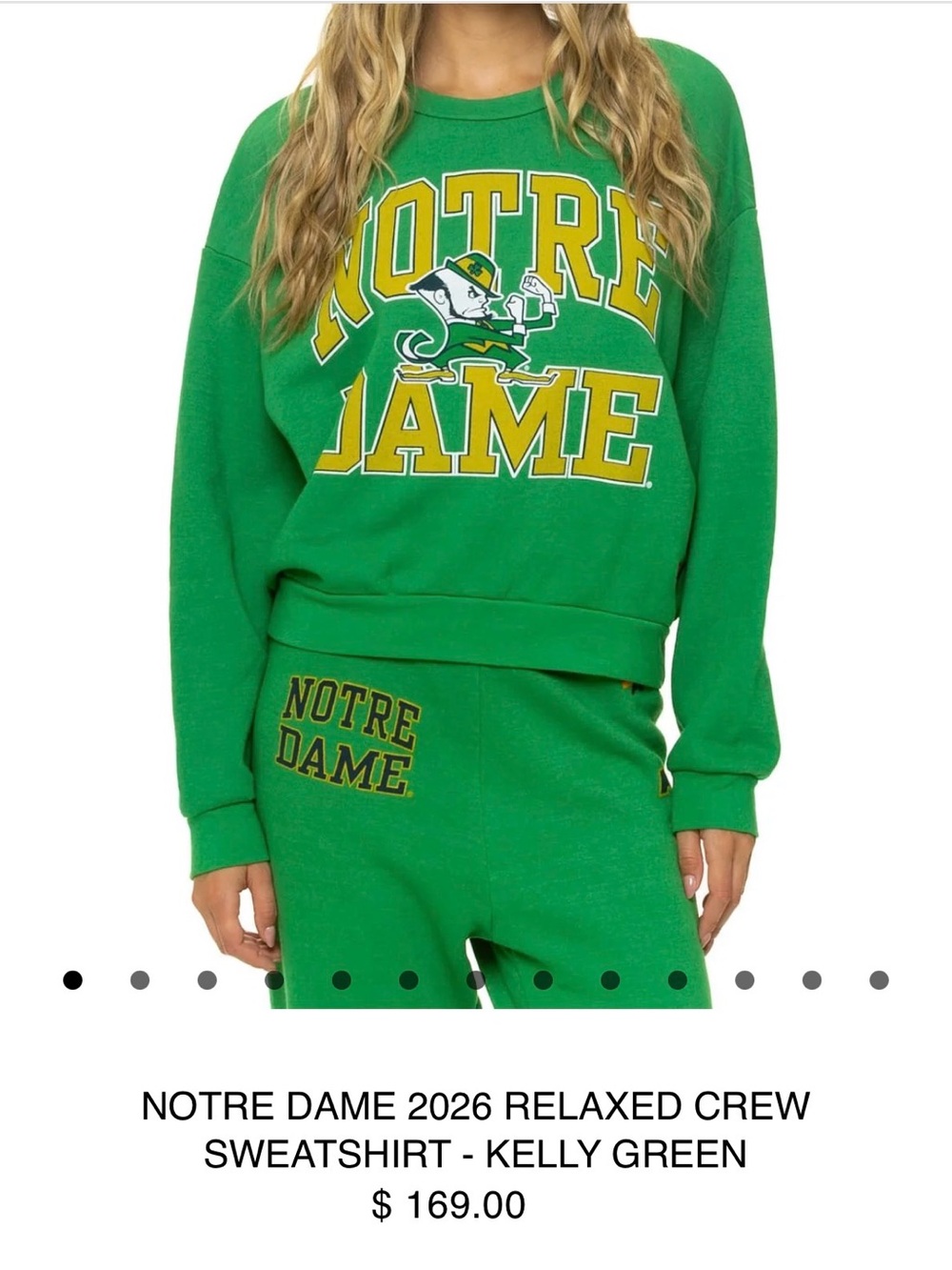 Aviator Nation x Notre Dame - 2026 Relaxed Crew Sweatshirt Kelly Green